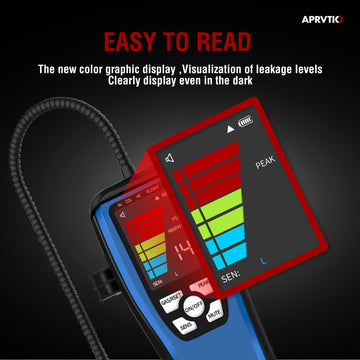 Gas Leak Detector, Aprvtio ALD-50 Natural Gas Leak Detector Combustible Gas Detector, Propane Leak Detector with 16-Inch Gooseneck, Audible & Visual Alarm, 3000mAh Rechargeable Battery